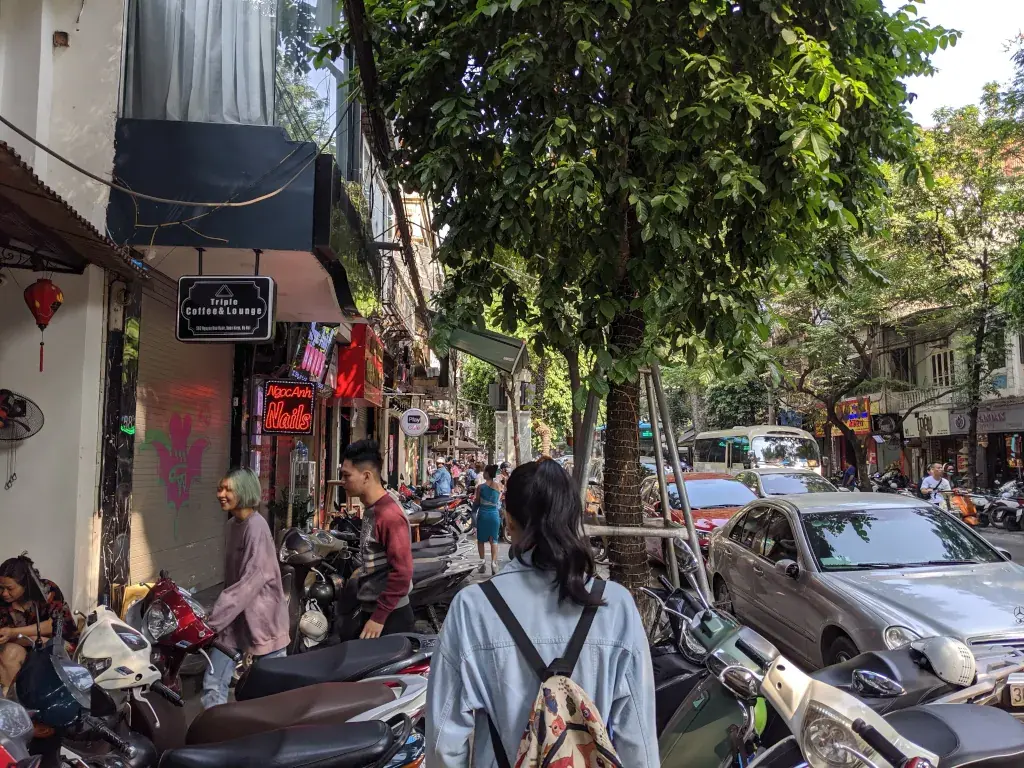 Walking along the streets