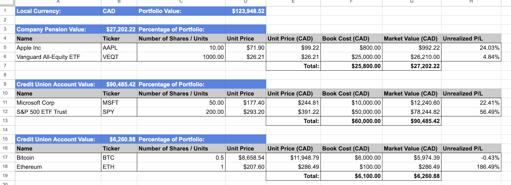 Final portfolio setup