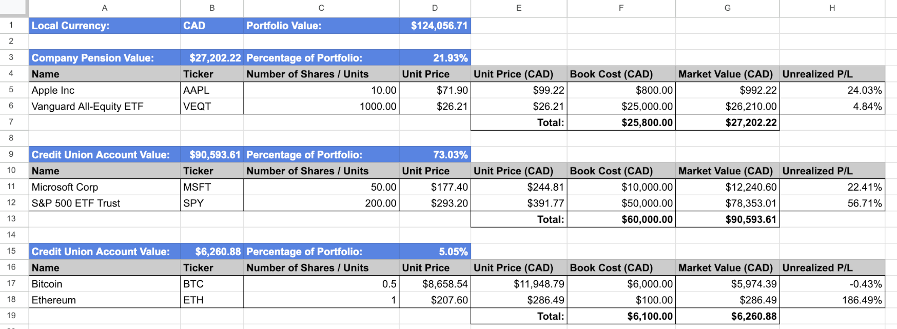 Final portfolio setup