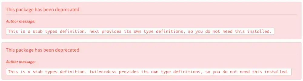 Deprecated package warning