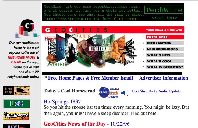 Geocities in 1996