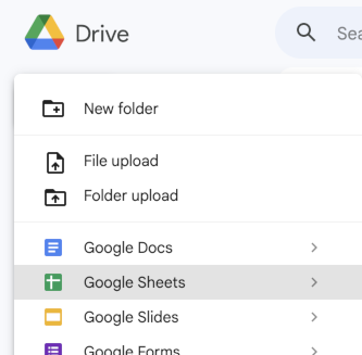 Create a new sheet Create a new sheet