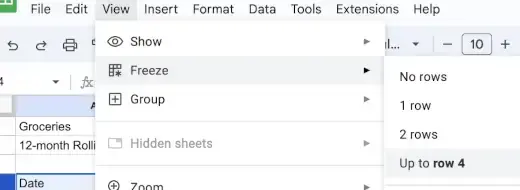 Freeze header rows Freeze header rows