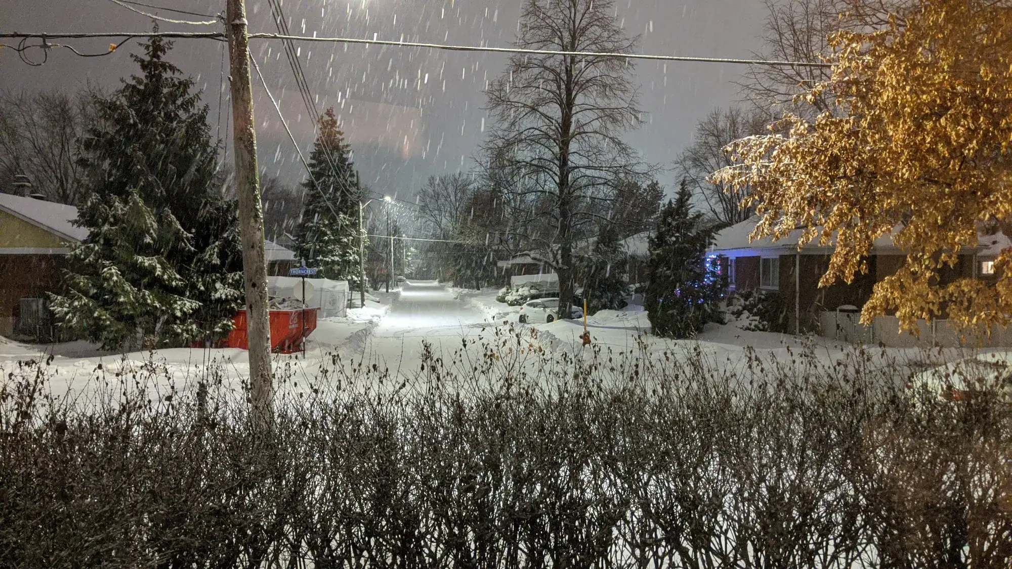 Snowy street in Montreal Snowy street in Montreal