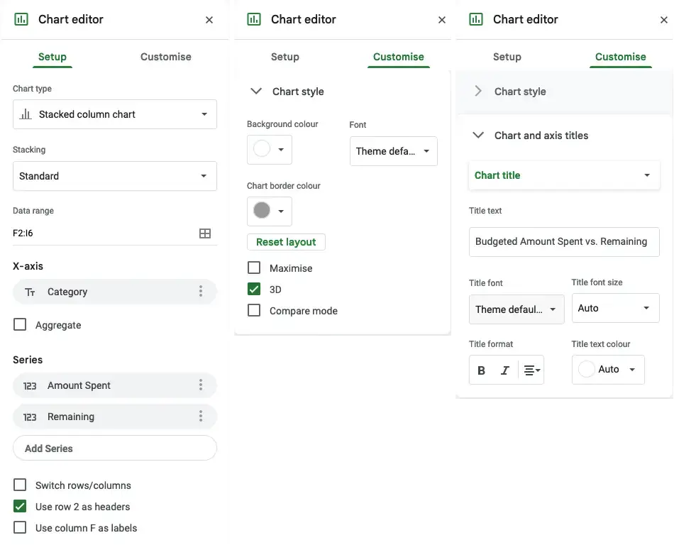 Chart editor Chart editor