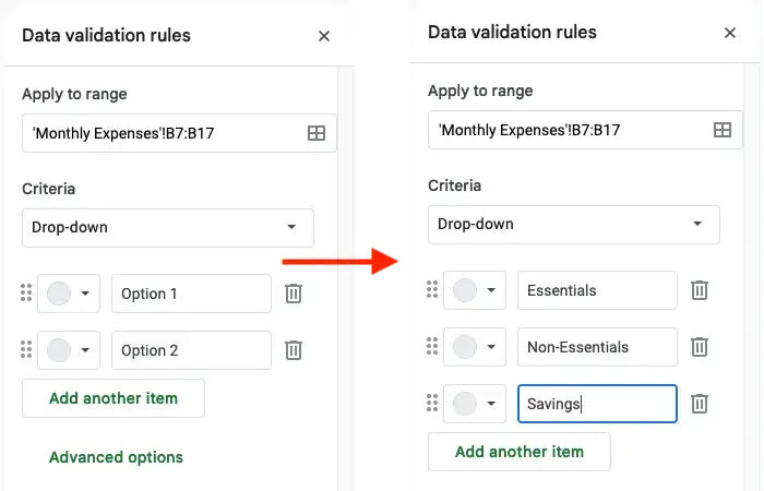 Data validation rules Data validation rules