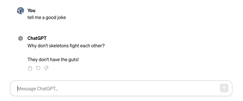 ChatGPT telling a joke ChatGPT telling a joke