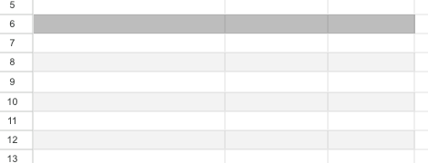 Alternating coloured spreadsheet rows Alternating coloured spreadsheet rows