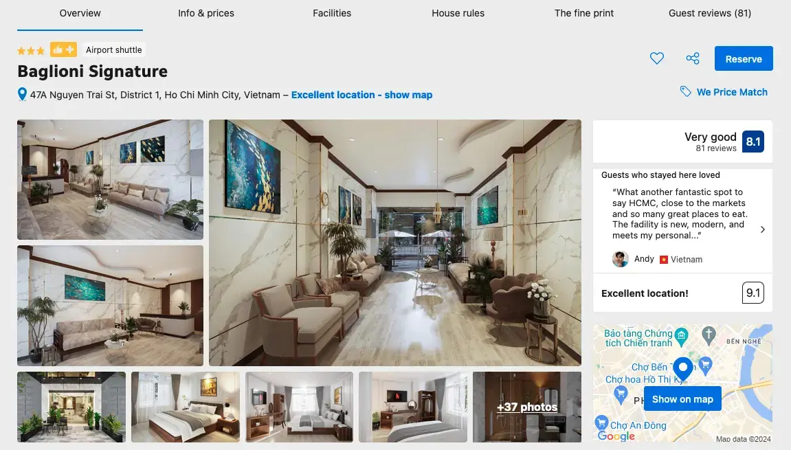 Baglioni Signature Scam Hotel in Saigon, Vietnam Baglioni Signature Scam Hotel in Saigon, Vietnam