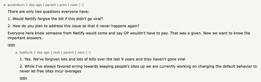 Netlify CEO's follow-up response Netlify CEO's follow-up response